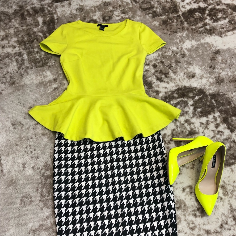 Neon Peplum Top